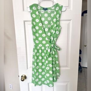 ModCloth Green Floral Wrap Dress